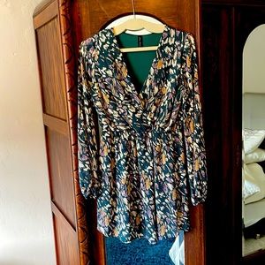 Green/good/purple floral dress.